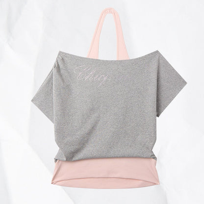 CHIC FRUIT - Colorblock Off-Shoulder T-Shirt tshirt Chic Fruit S