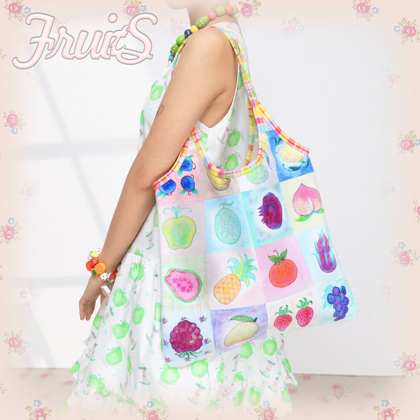 FRUITS - Hand-Painted Fruit Tote Bag bag Fruits