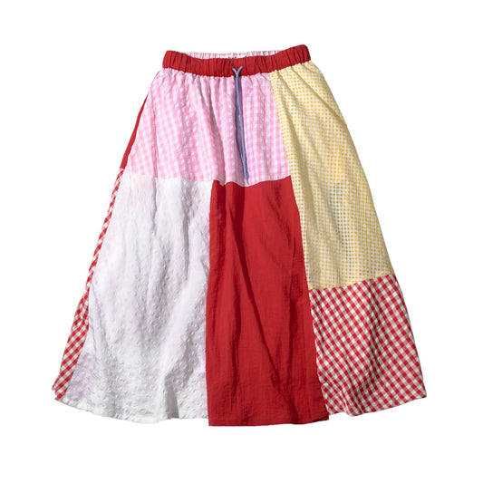 Imakokoni - Contrast Crochet A-Line Midi Skirt skirt imakokoni S