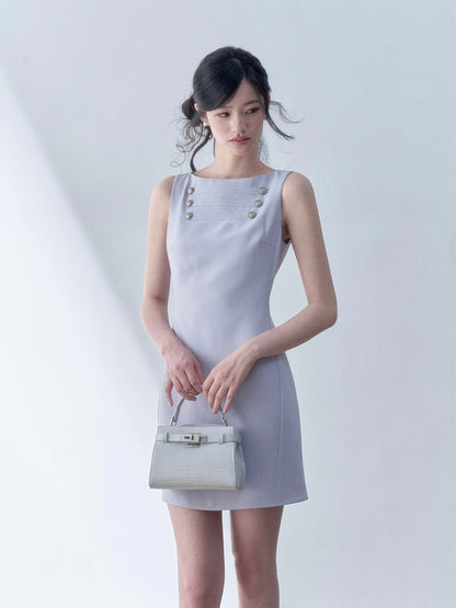 SOS SEAMSTRESS - Lilac Button Midi Dress dress SOS SEAMSTRESS Short Dress S