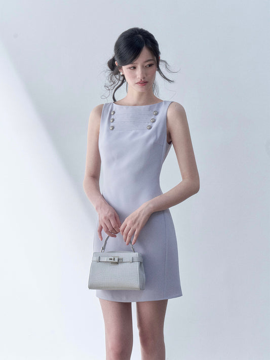 SOS SEAMSTRESS - Lilac Button Midi Dress dress SOS SEAMSTRESS Short Dress S