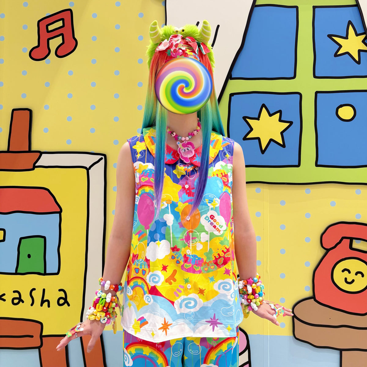 Rainbow Universe RUX - Rainbow Decora Tank Top Shorts Set set Rainbow Universe RUX Tank Top M