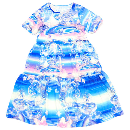 LEERROO - Blue Cyber Print Dress dress Leerroo Dress S