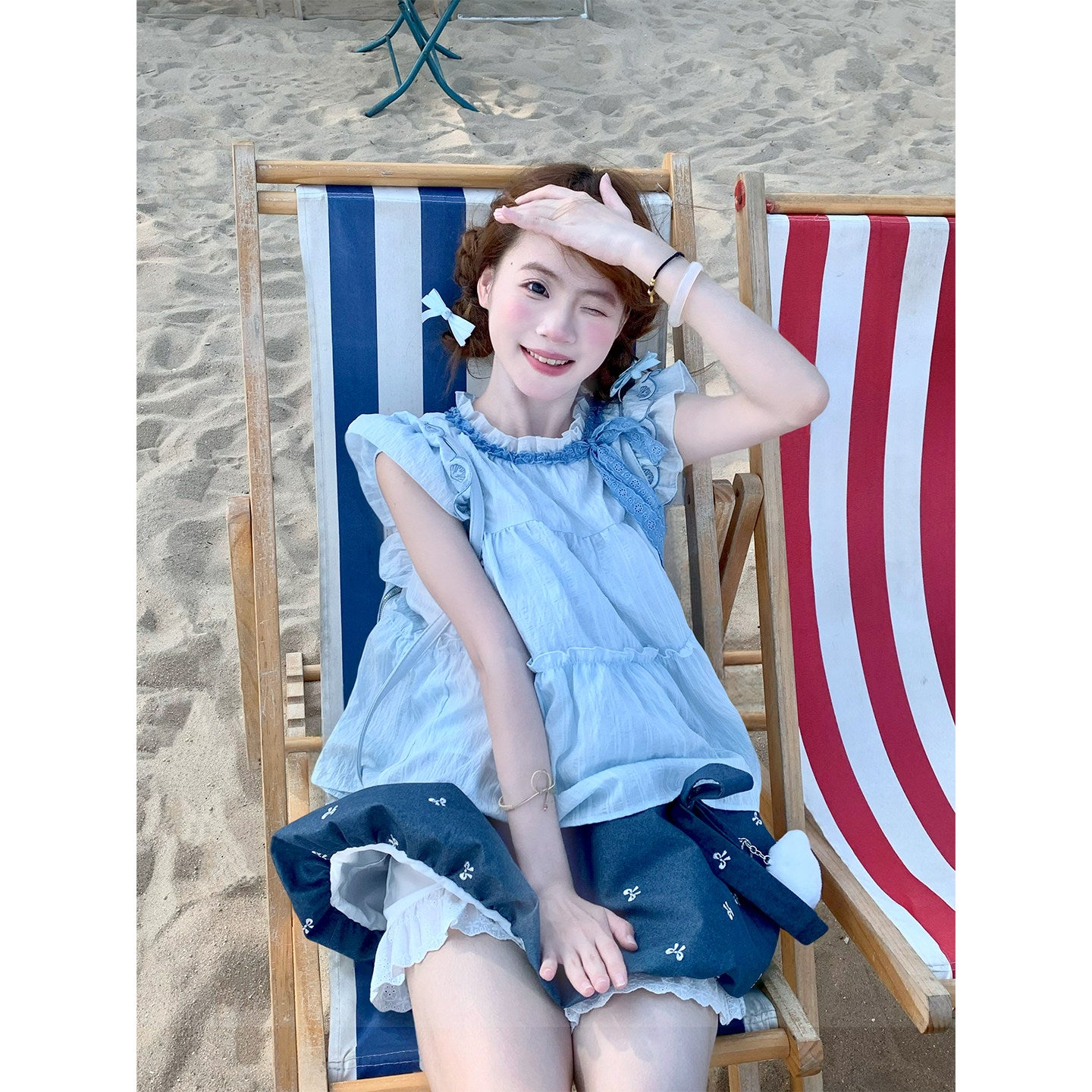 SingSong - Embroidered Kawaii Two-Piece Set set singsong