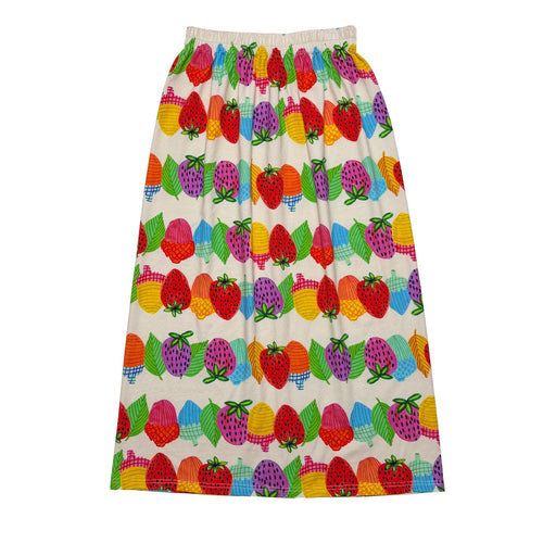 bunnybunnygun - Strawberry Art Print Maxi Skirt skirt bunnybunnygun