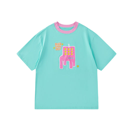 KURIOSITAET - Green Embroidered Graphic Tee tee KURIOSITAET XS