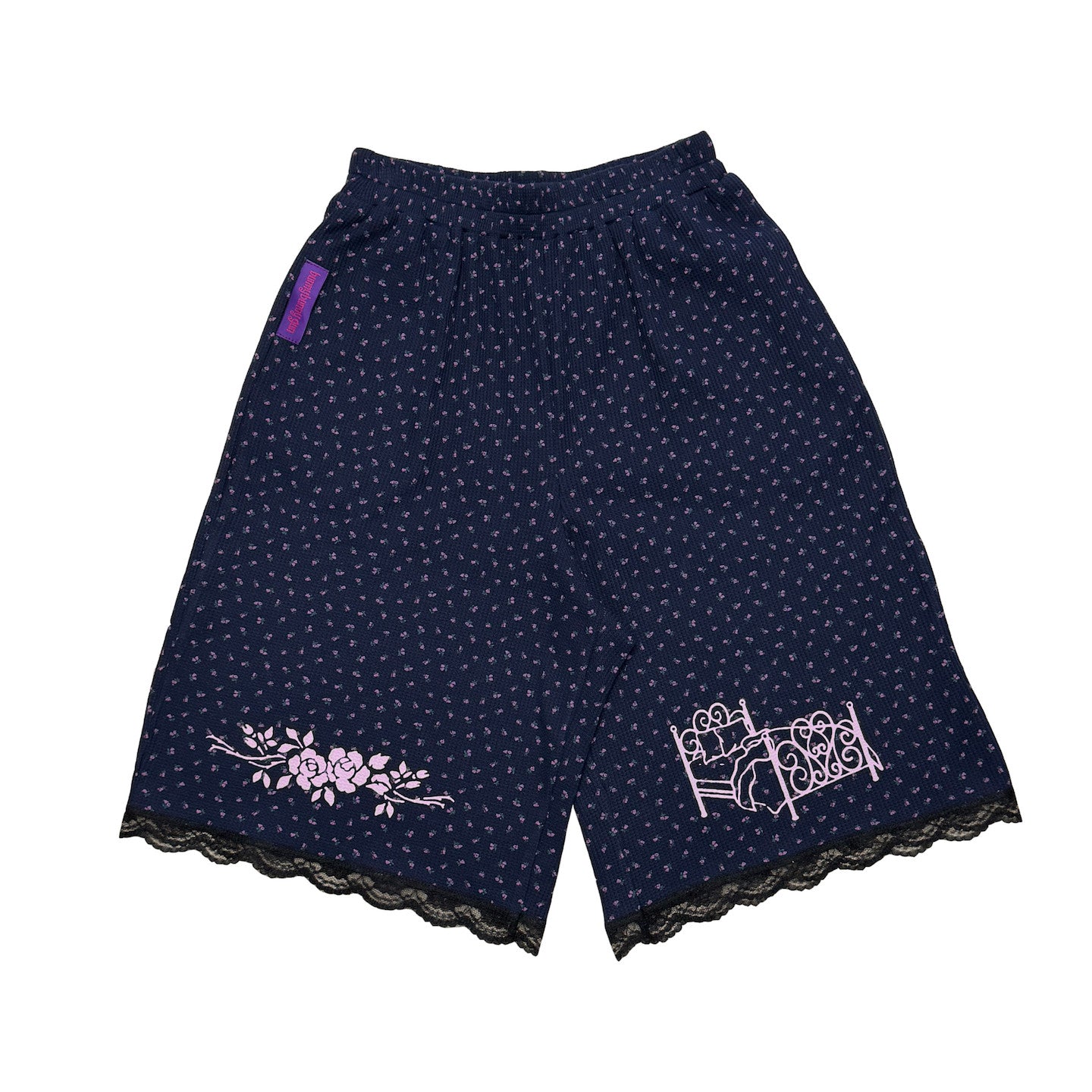Bunnybunnygun - Floral Waffle Knit Shorts shorts bunnybunnygun