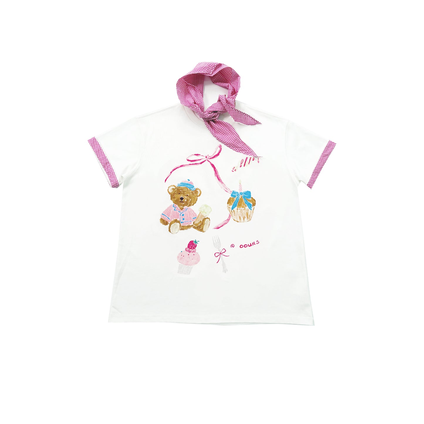 OOURSLAB - Bear Print Oversized Tee with Tie shirt OOURSLAB M