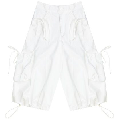 ziziFei - White Pocket Wide Leg Pants pants ziziFei S