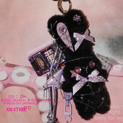 XIII STORE - Gothic Bunny Charm Keychain keychain XIII STORE Black