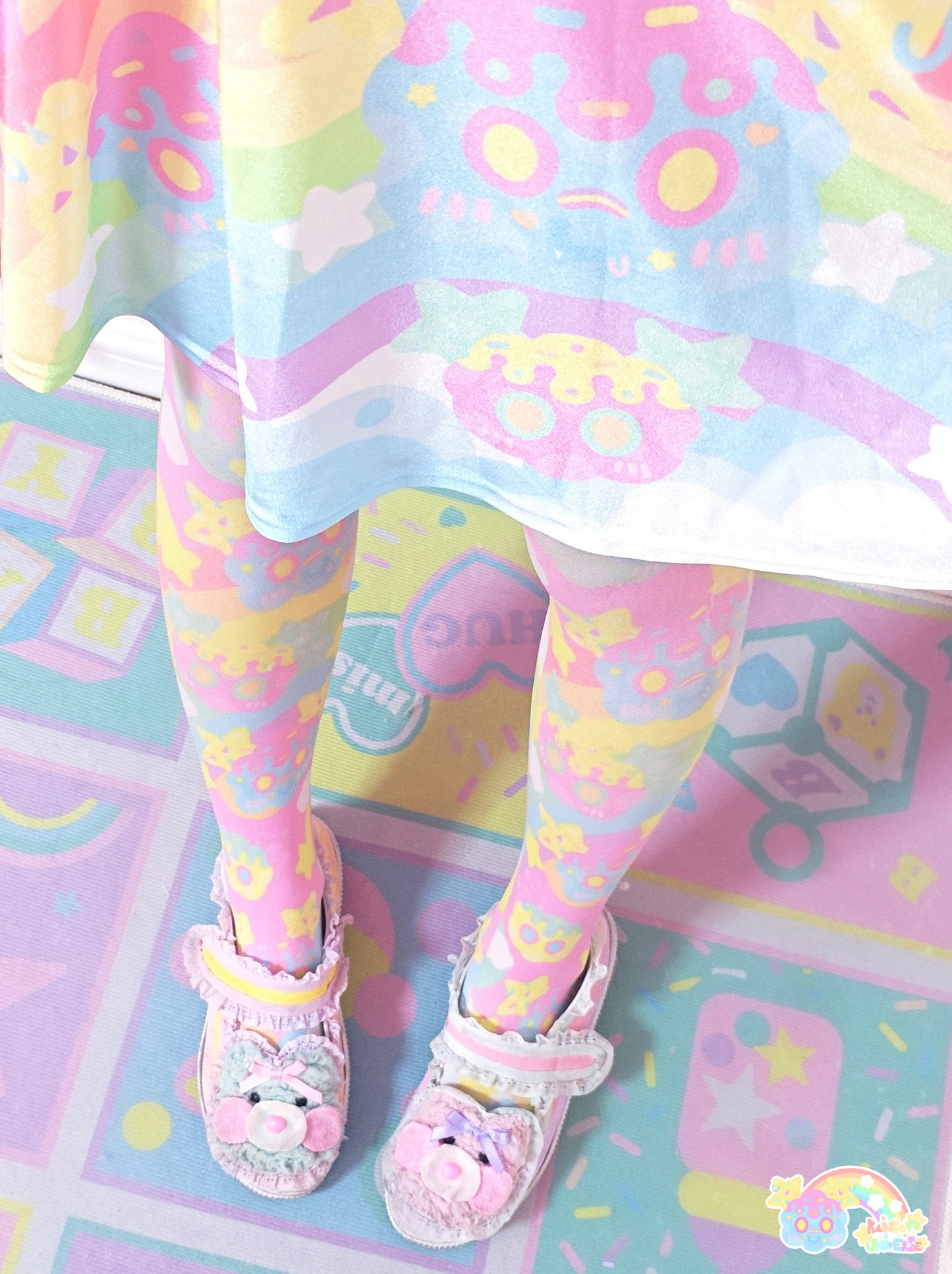 Rainbow Universe RUX - Pastel Macaron Decora Kei Skirt Set set Rainbow Universe RUX Socks - 1 Pair S