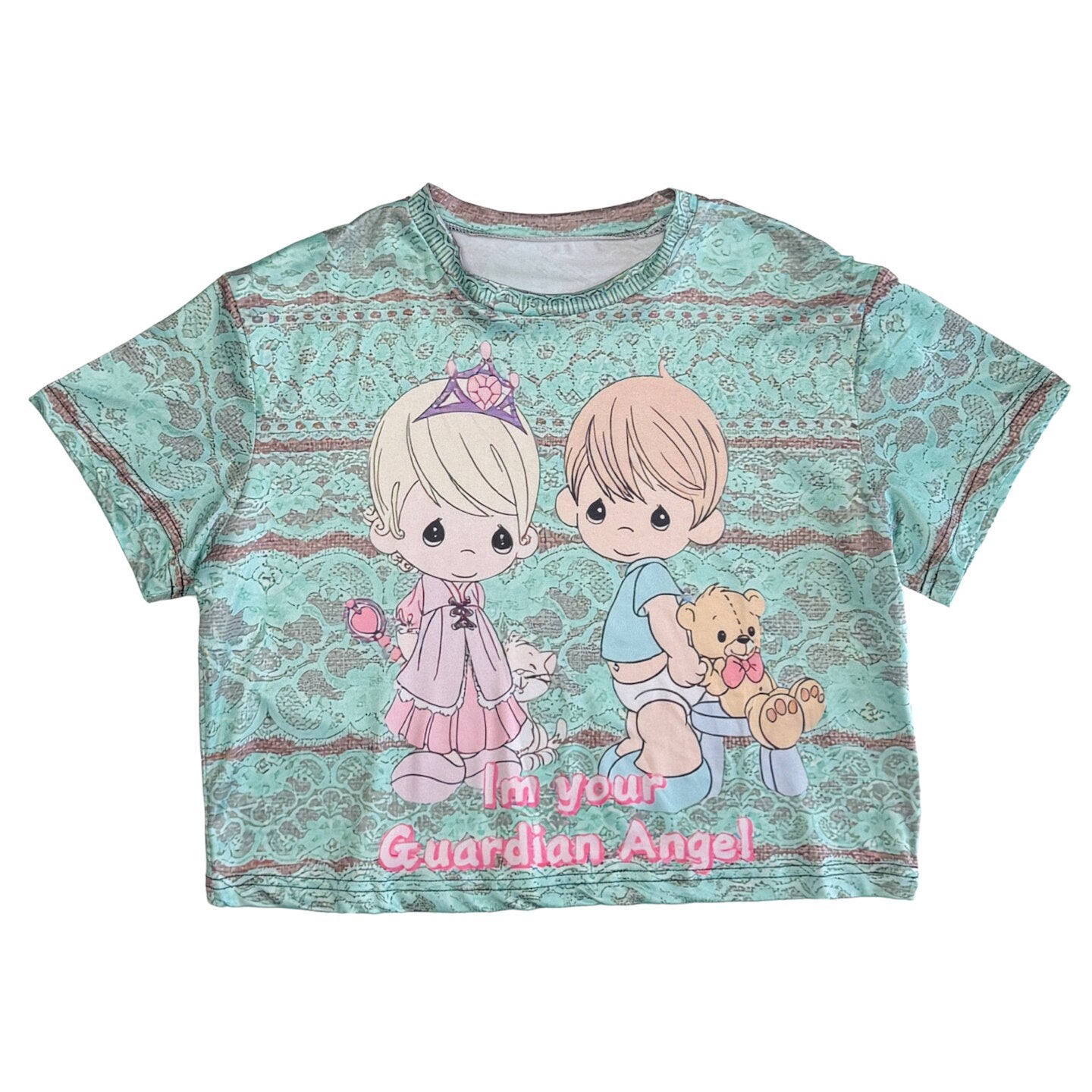 bunnybunnygun - Angel Graphic Cropped T-Shirt tee bunnybunnygun S