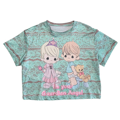 bunnybunnygun - Angel Graphic Cropped T-Shirt tee bunnybunnygun S