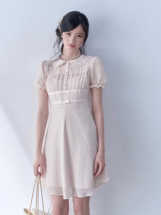 SOS SEAMSTRESS - Bow Puff Collar Dress dress SOS SEAMSTRESS