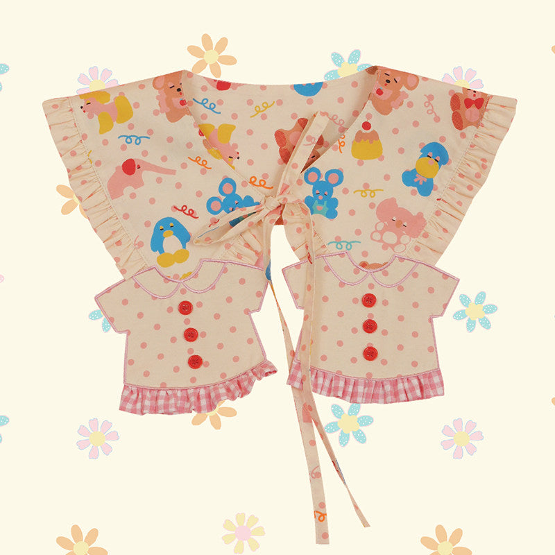 NIKKOU 小衣服花边假领子三款 百搭可爱 collar Nikkou home Animals with Dots