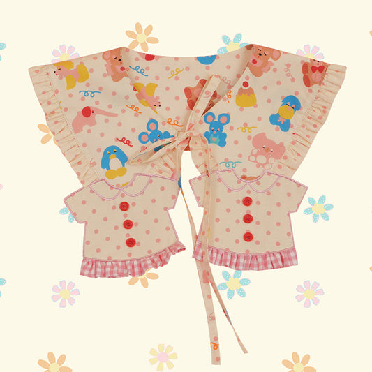 NIKKOU 小衣服花边假领子三款 百搭可爱 collar Nikkou home Animals with Dots