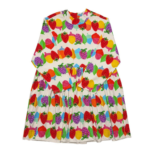 bunnybunnygun - Strawberry Print Relaxed Long-Sleeve Dress dress bunnybunnygun