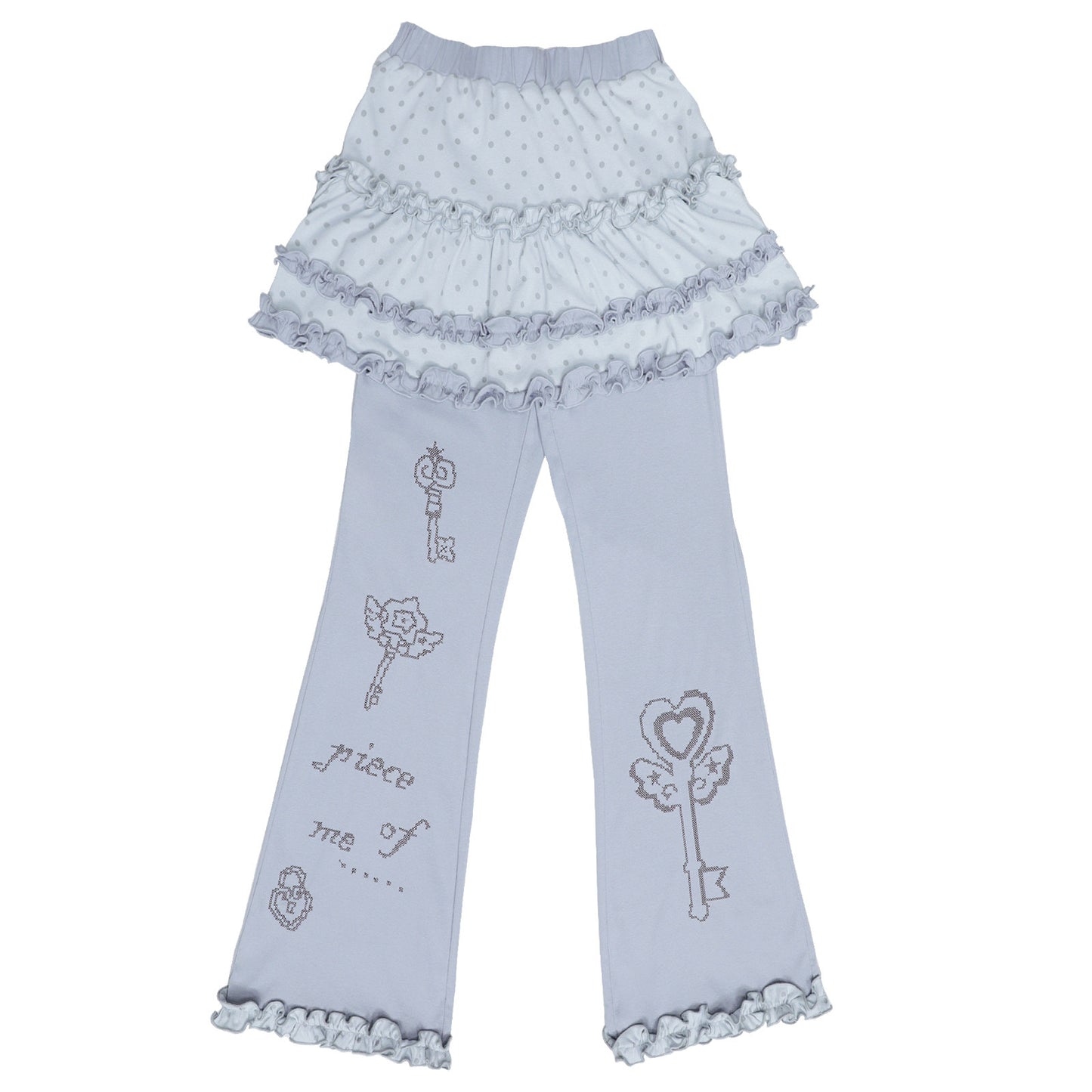 Hashtag DDD - Dreamcore Lace Layered Skort Pants apron Hashtag DDD Light Blue S