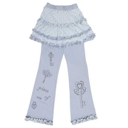 Hashtag DDD - Dreamcore Lace Layered Skort Pants apron Hashtag DDD Light Blue S