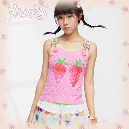 FRUITS - Strawberry Dot Strap Vest camisole Fruits S