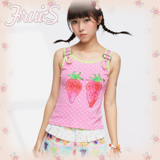 FRUITS - Strawberry Dot Strap Vest camisole Fruits S
