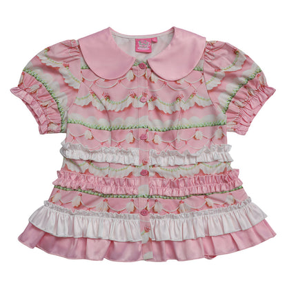 frufru - Vintage Cake Print Doll Collar Set set frufru Blouse S