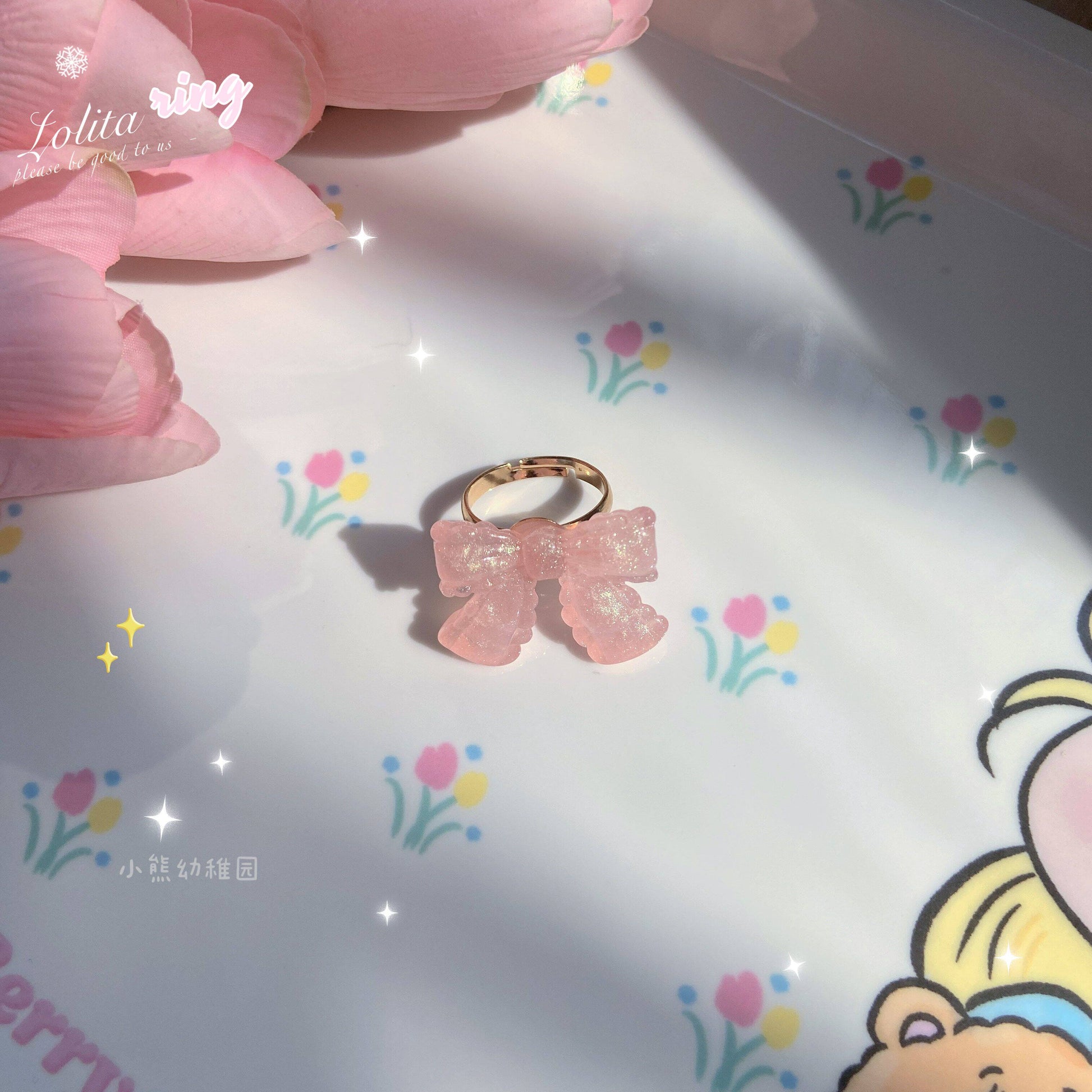 Bear Doll - Sweet Dessert Bow Ring ring Bear Doll Pink Bow