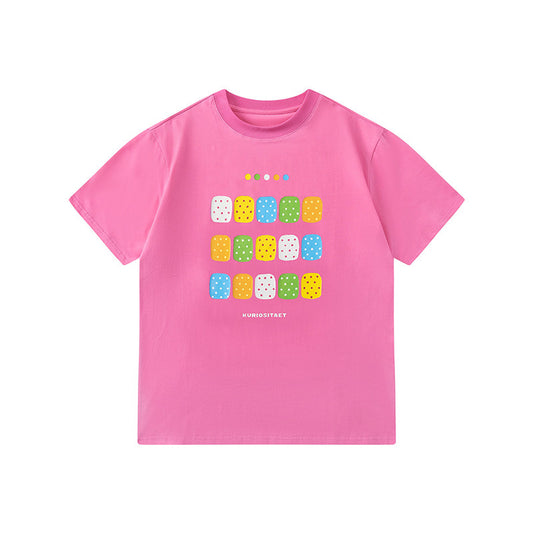 KURIOSITAET - Pink Polka Dot Graphic T-Shirt shirt KURIOSITAET XS