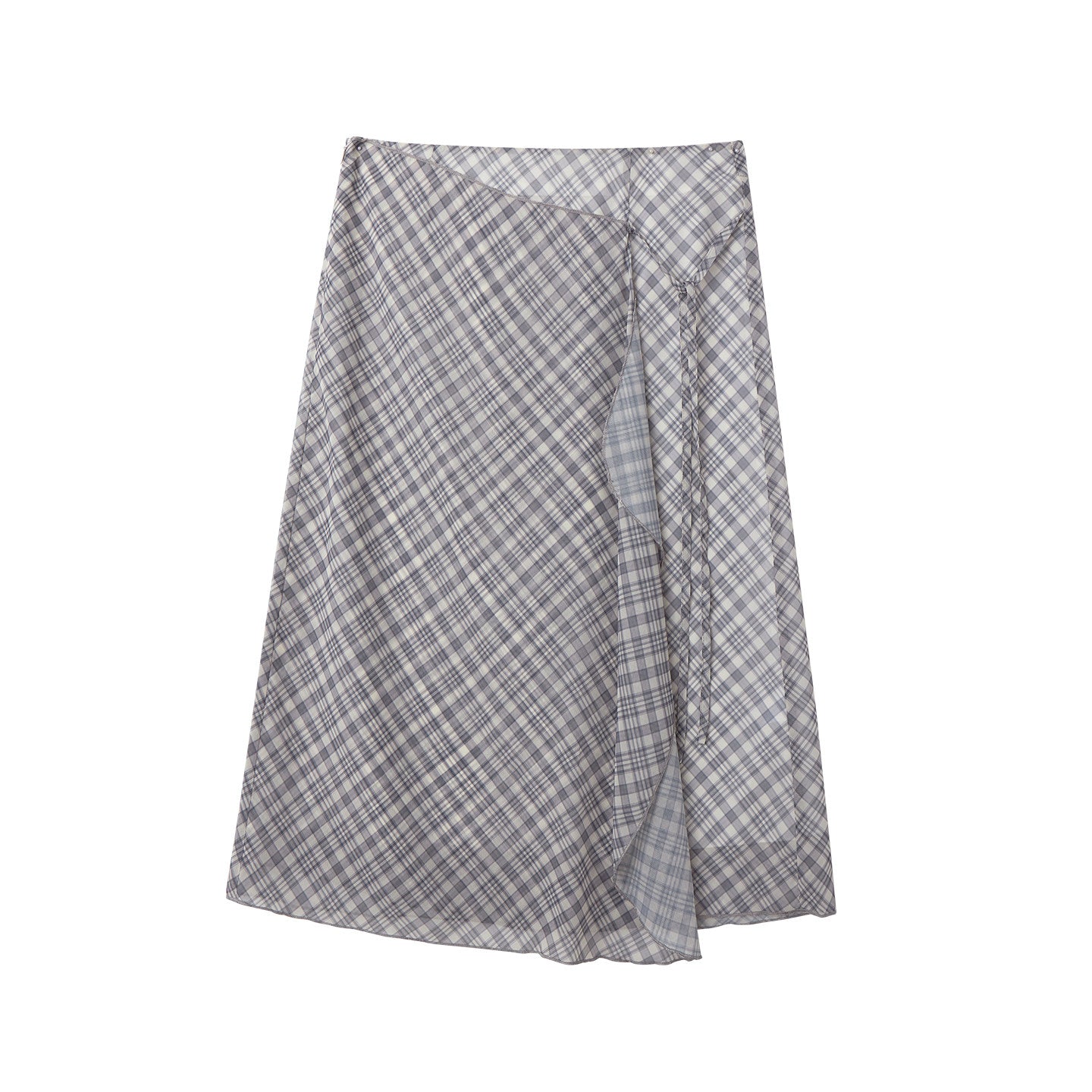 CHIC FRUIT - Asymmetric Mesh Plaid Skirt skirt Chic Fruit S