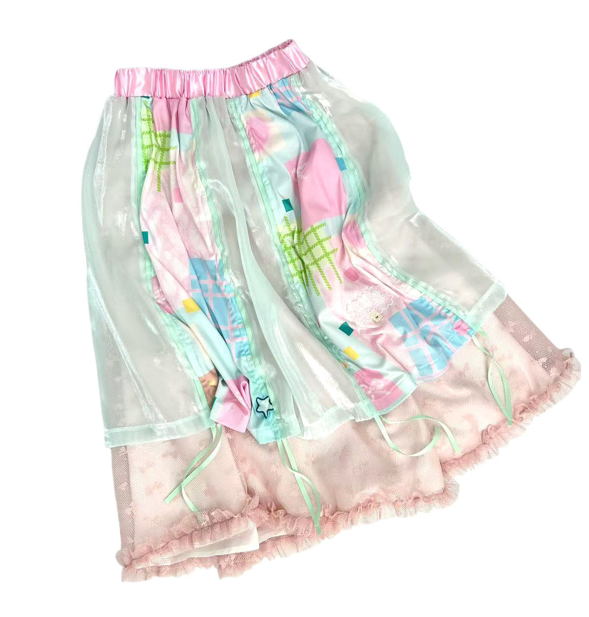 Shishihshop - Layered Bubble Hem Maxi Skirt skirt shishihshop