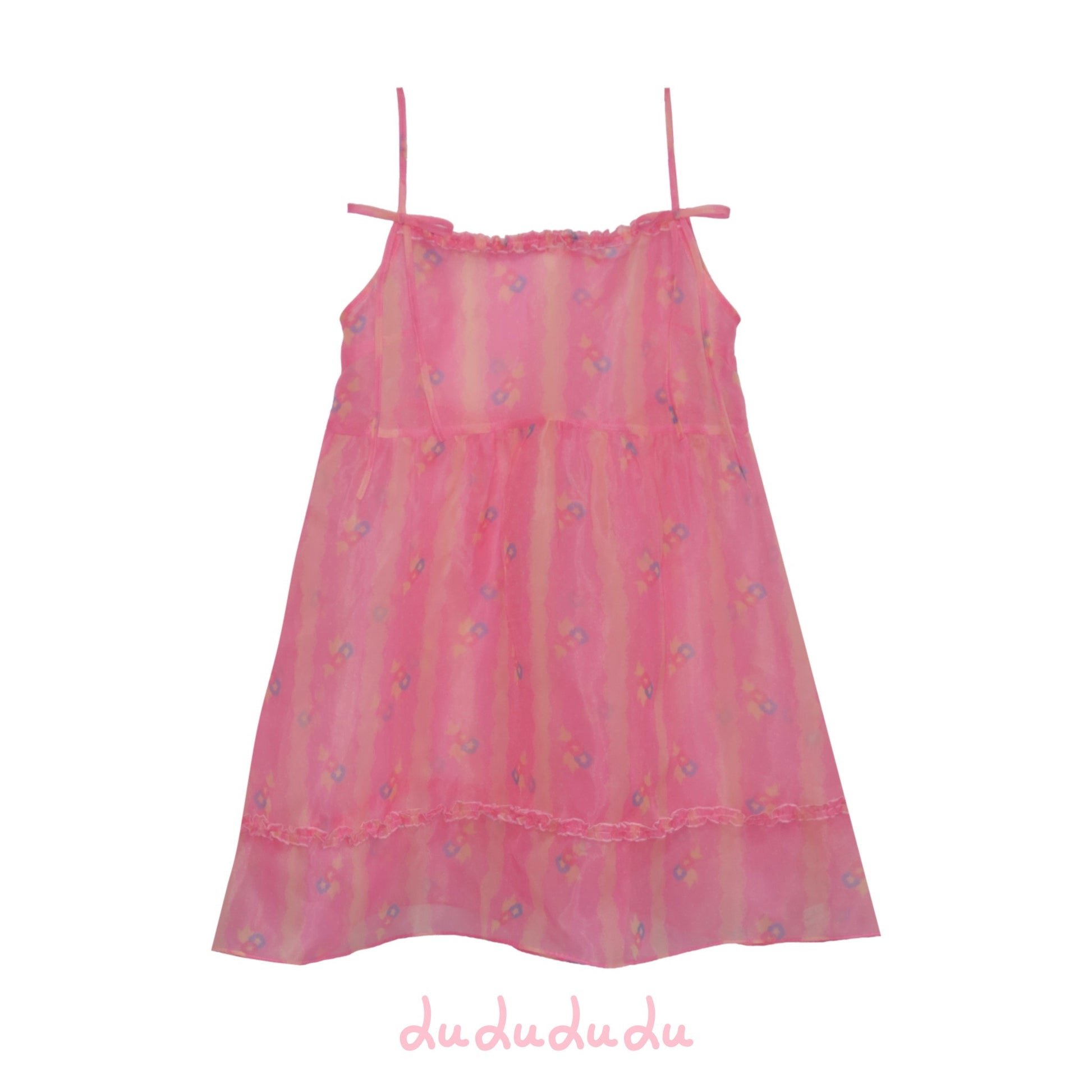 LULULULU - Morning Glory Print Organza Lolita Overlay Dress overskirt LULULULU S