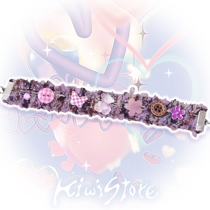 Kiwistore - Lace Bear Y2K Necklace Bracelet necklace kiwi store Black Purple Bracelet