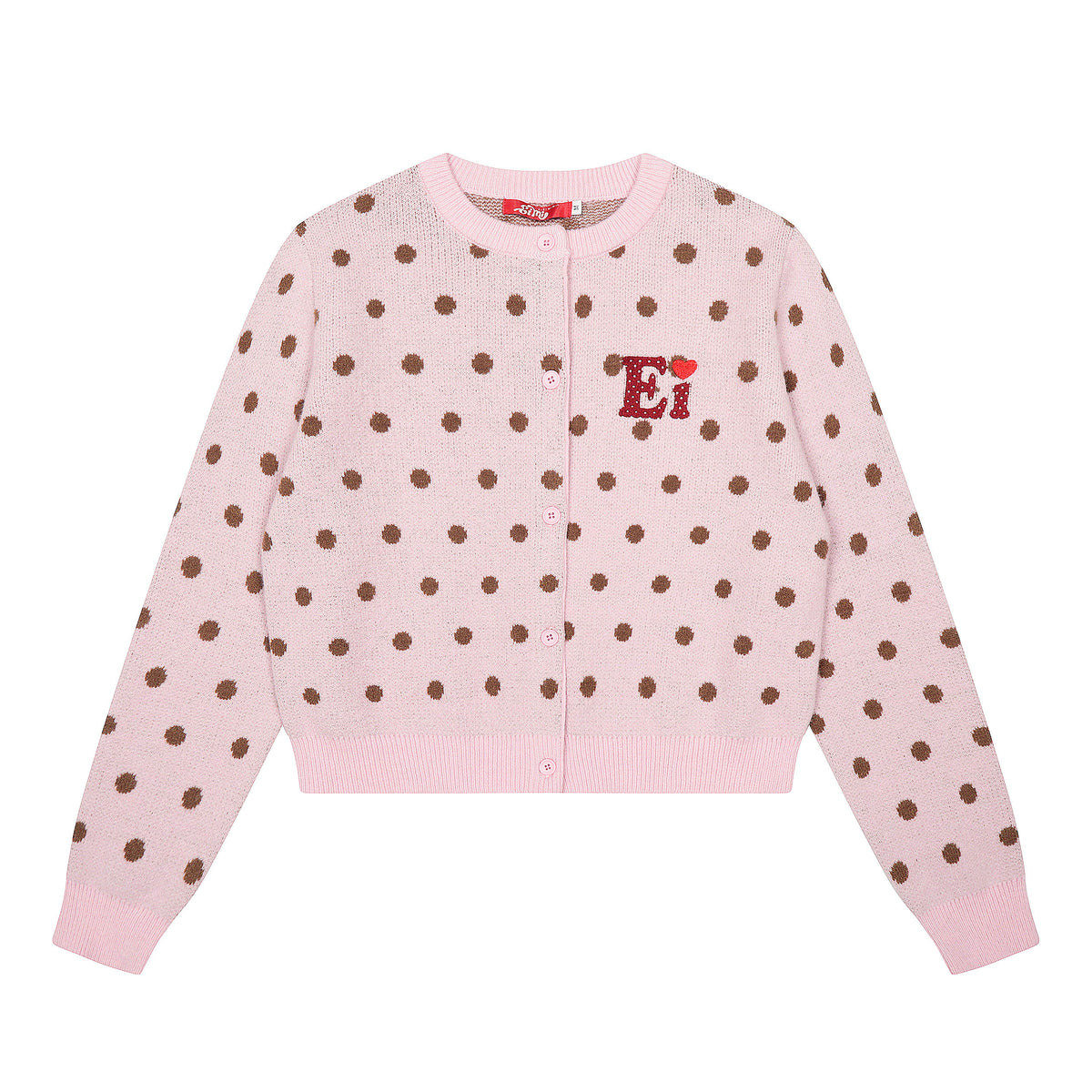 Kawaii Polka Dot Knit Cardigan Sweater cardigan Languid Park Pink S