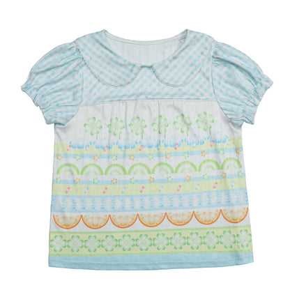 frufru - Strawberry Lime Clover Print T-Shirt | Kawaii Harajuku Summer Fashion blouse frufru Green S