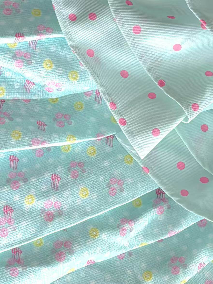 YJM with biubiu - Mint Floral Ruffle Skirt skirt YJM with biubiu