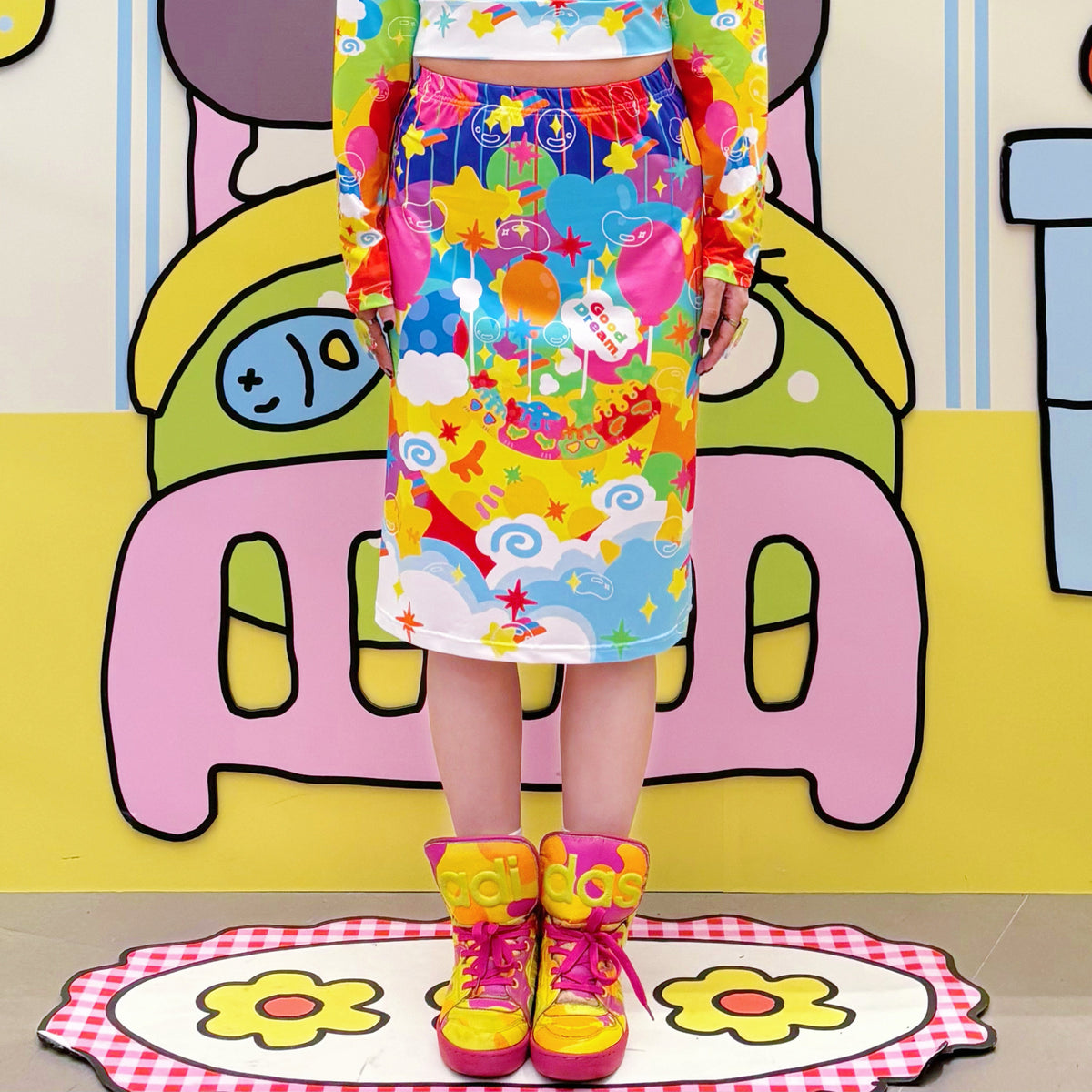 Rainbow Universe RUX - Rainbow Decora Long Sleeve Skirt Set set Rainbow Universe RUX Skirt M