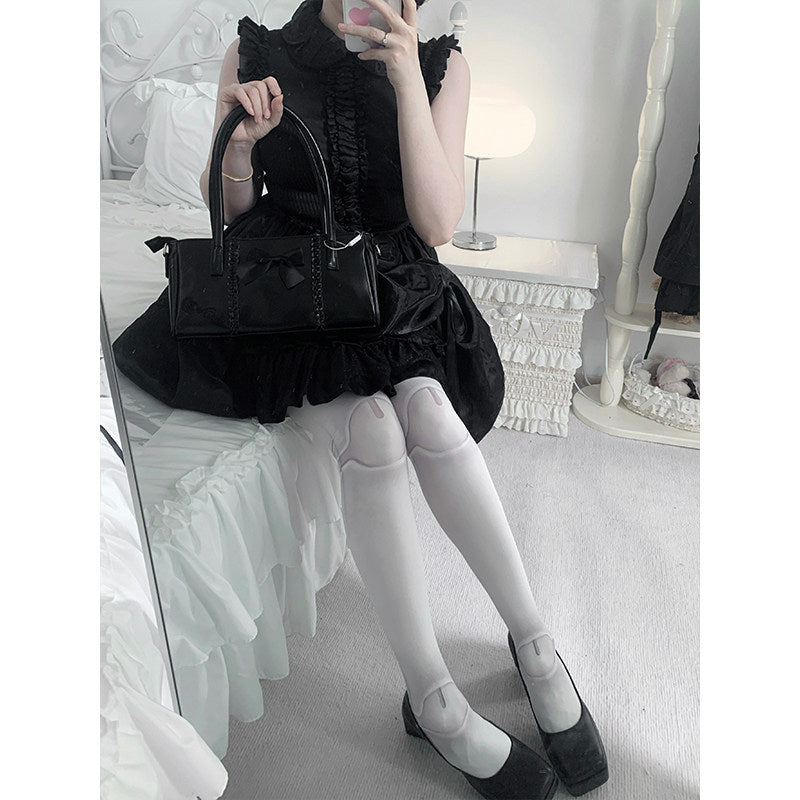 Roji Roji - Joint Doll Velvet Lolita Tights tights Roji Roji Black Grey