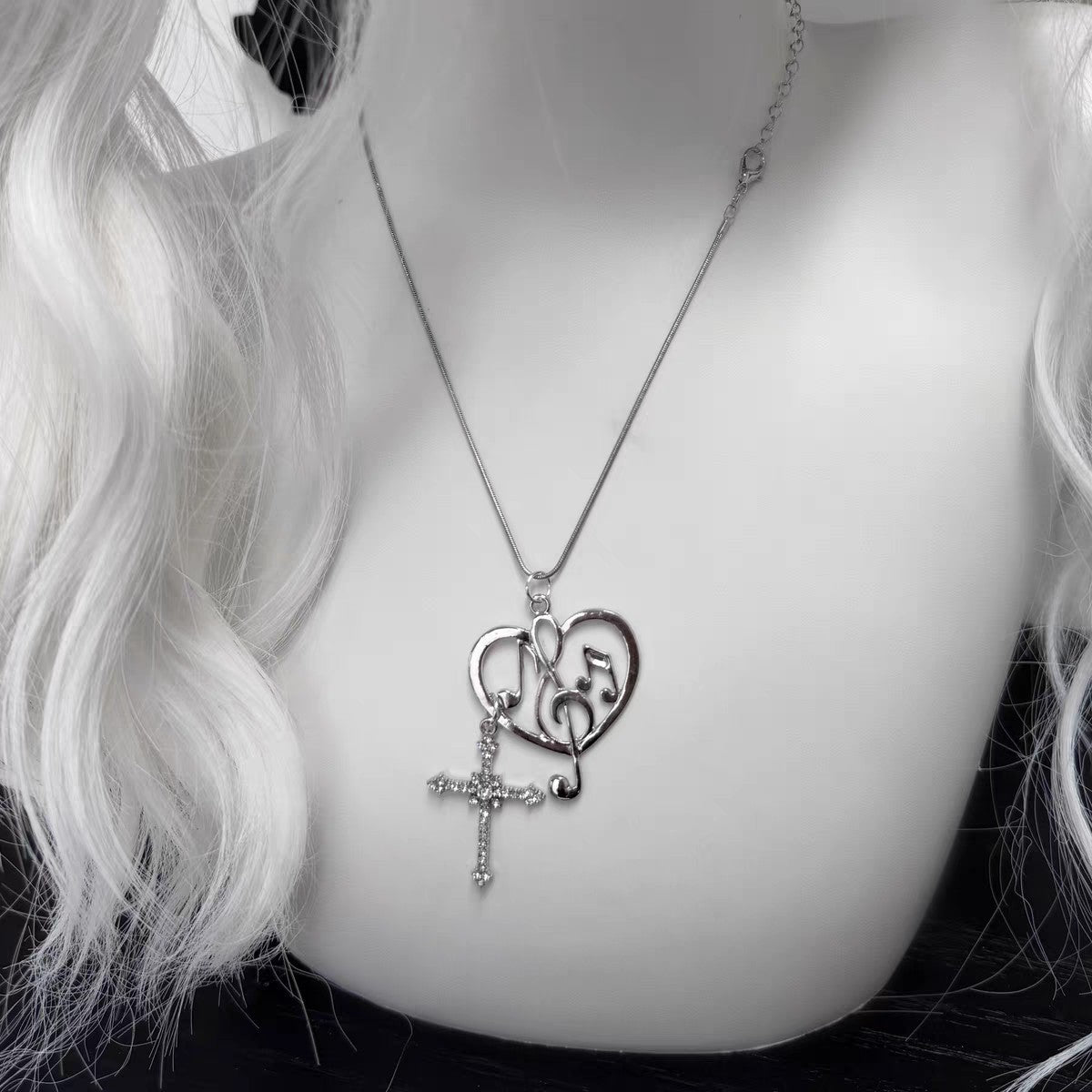 Kiwi Store - Y2K Angel Note Necklace accessory kiwi store Cross