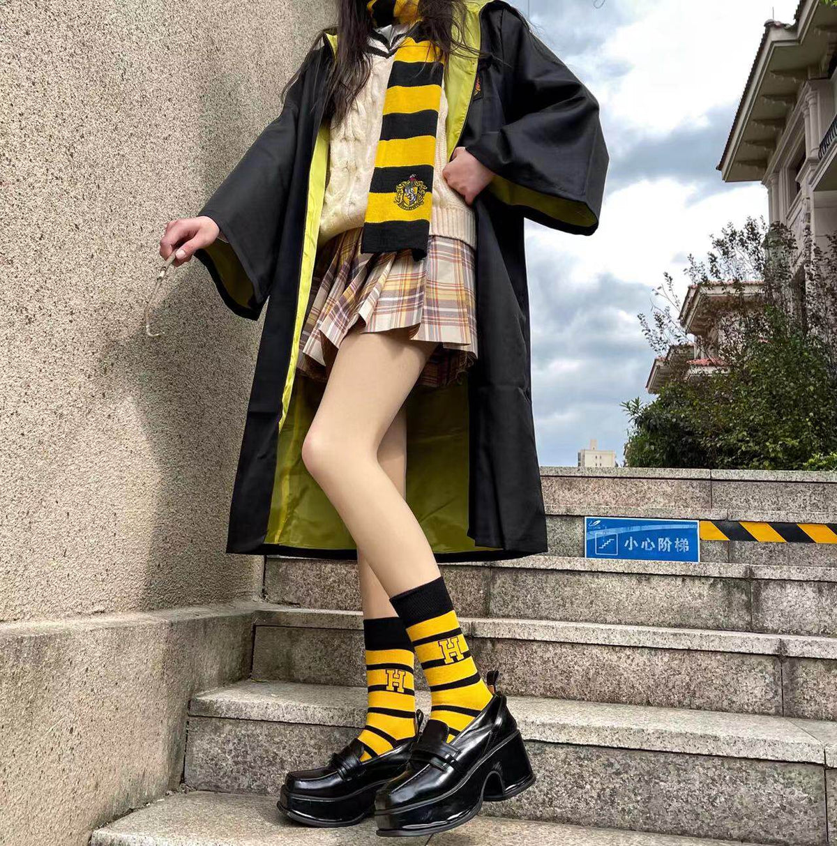 Harajuku Black Letter Stripe School Socks Harry Potter Socks