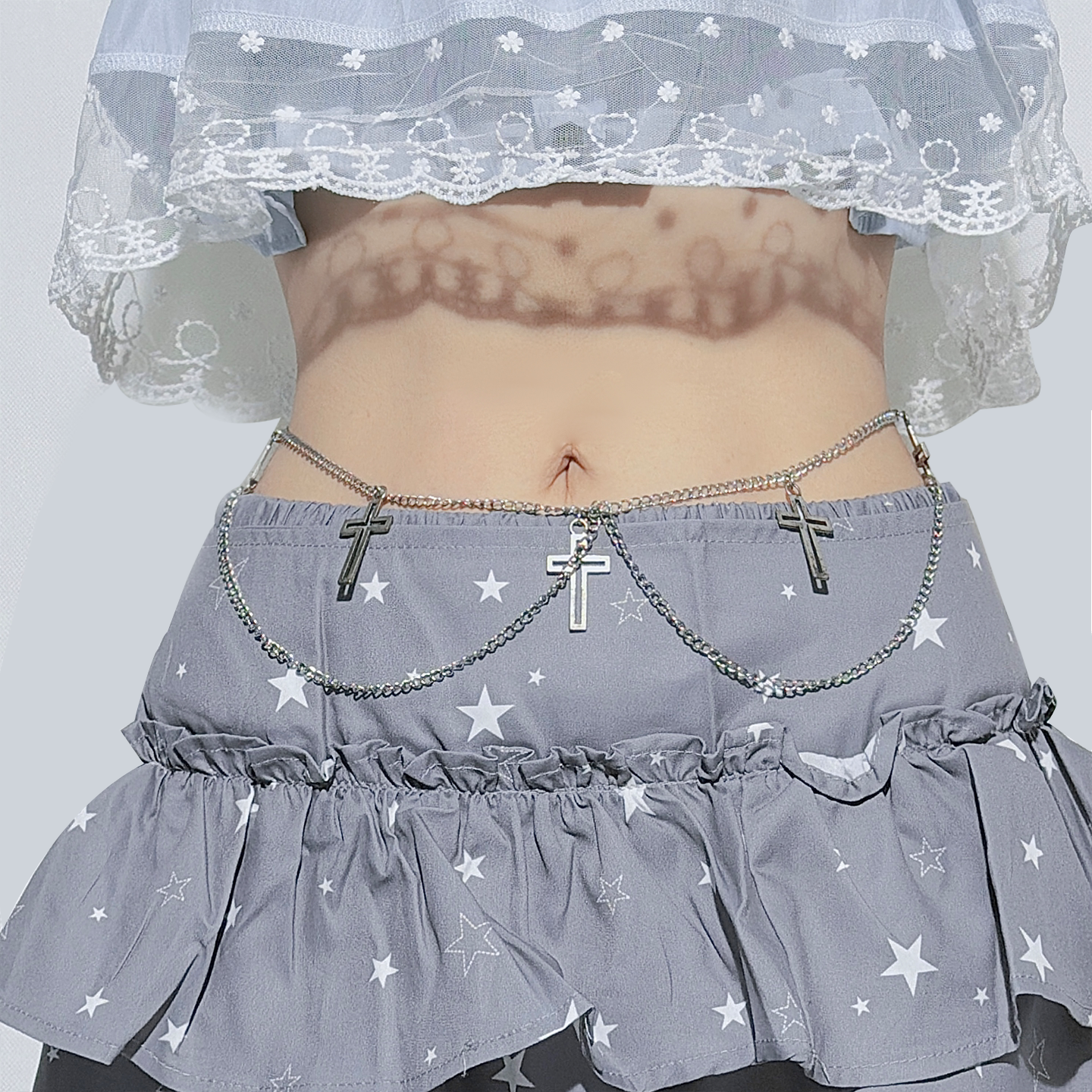 FANLOVEGIRL - Grey Ruffle Wide-Leg Pants pants FANLOVEGIRL