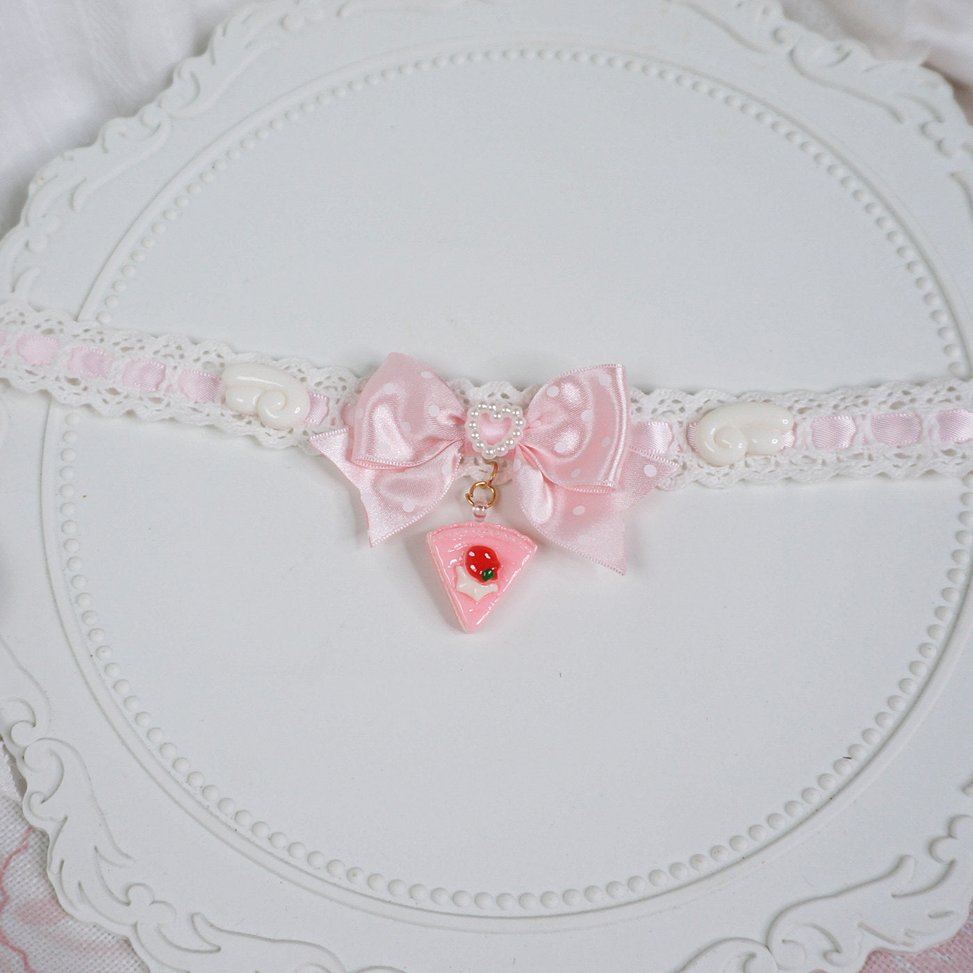 Maojiang - Cake Chocolate Bow Choker Necklace