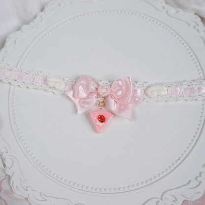 Maojiang - Cake Chocolate Bow Choker Necklace
