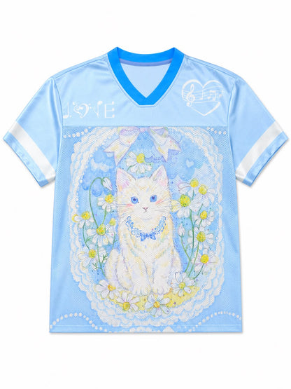 MeowMeow Bug - Dopamine Cartoon Jersey T-Shirt shirt MeowMeow Bug Blue Pearl Cat M
