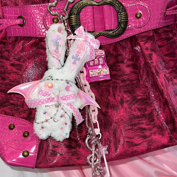 XIII STORE - Gothic Bunny Charm Keychain keychain XIII STORE White