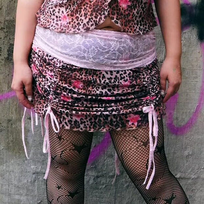 HotNipplesClub - Leopard Lace Mesh Set set Hot Nipples Club Skirt Only 0
