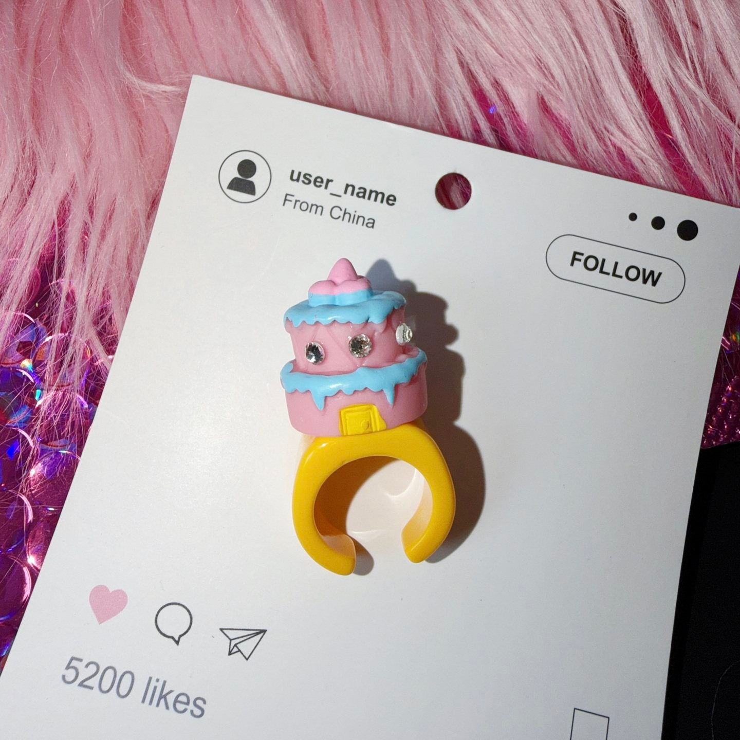 Puppy Cake Elephant Rhinestone Ring ring strangelab Cake House