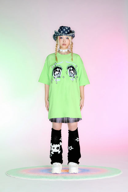 DeadEndKids - Anime Eyes Loose Tee tee DeadEndKids Green M
