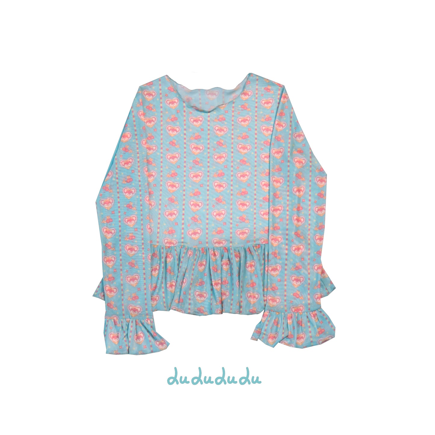 Lulululu - Morning Glory Mesh Top shirt LULULULU Blue S