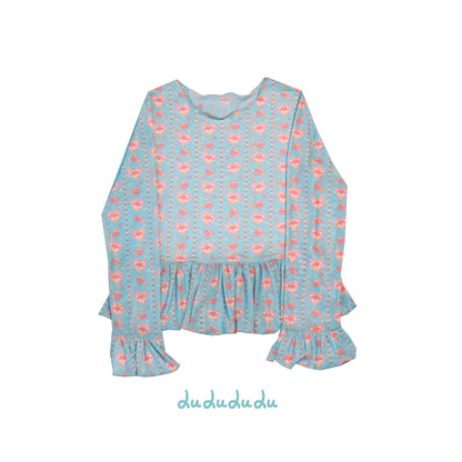 Lulululu - Morning Glory Mesh Top shirt LULULULU Blue S