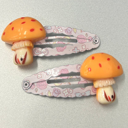 Mononoke - Mushroom Fairy Bow Hair Clip Mononoke orange mushrooms